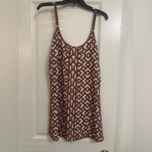 Parker Orange, Blue and White Geometric Mini Dress